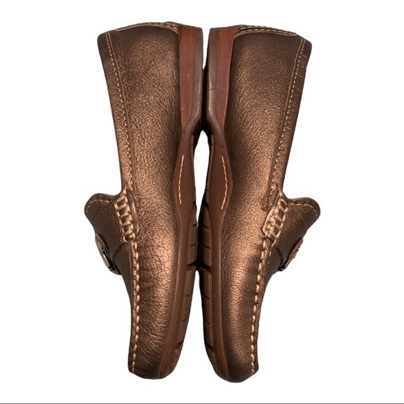 BLONDO Loafers Shoes Women's Bronze Leather Moccasin Driving Size 6 M - Picture 5 of 7